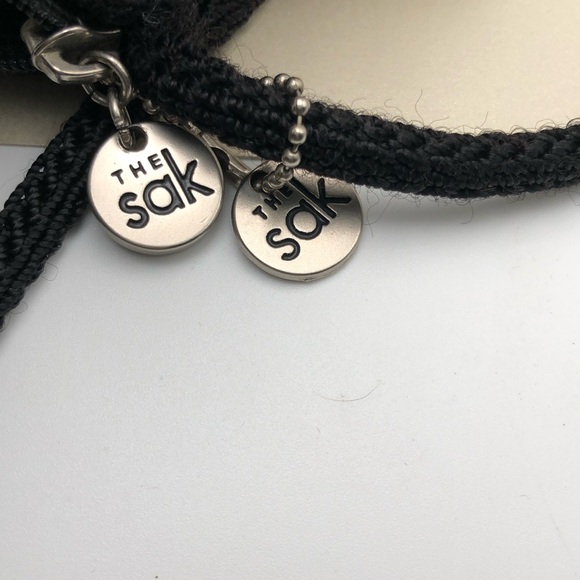 The Sak Black Crocheted Crossbody Custom Embellished,Jewelry,Fabric Vintage Bag - Picture 14 of 17